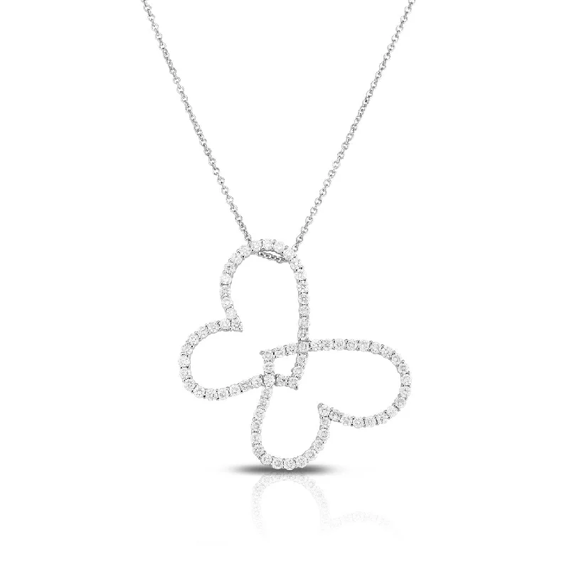 Beautiful necklaces and pendants with moonstone for an ethereal, mystical appearance-Sabel Collection 14K White Gold Diamond Butterfly Cutout Pendant