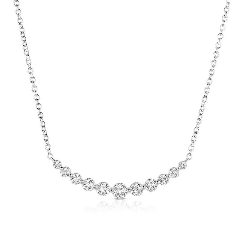 Best necklaces and pendants with vintage lockets for a nostalgic, sentimental look-Sabel Collection 14K White Gold Diamond Curved Bar Pendant