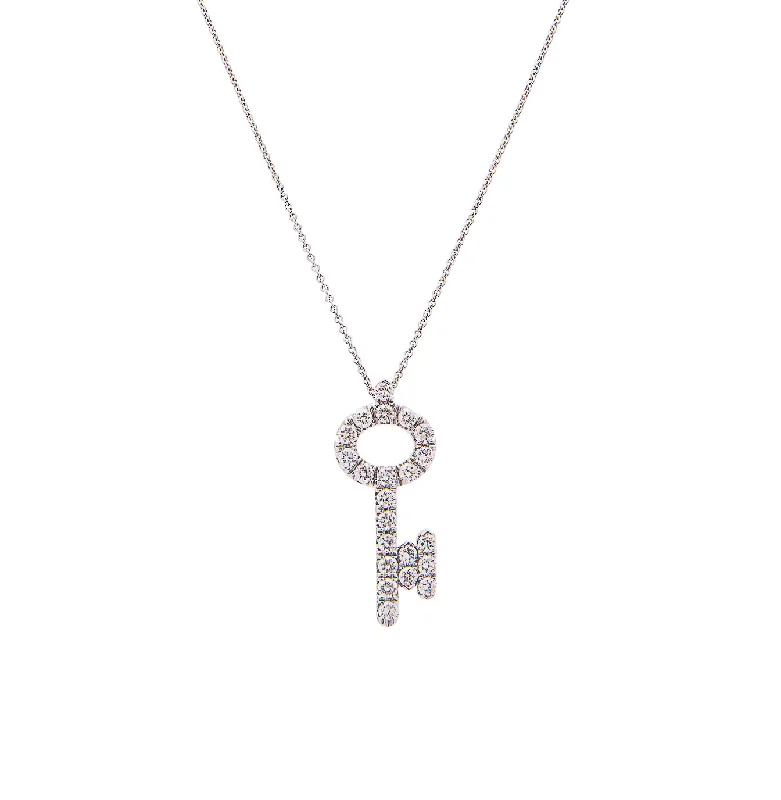 Stylish necklaces and pendants with diamonds for a glamorous and elegant look-Sabel Collection 14K White Gold Diamond Key Pendant Necklace