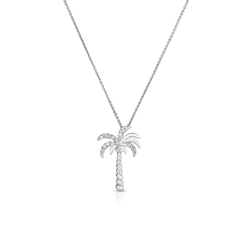 Best necklaces and pendants with matching earrings for a coordinated, elegant look-Sabel Collection 14K White Gold Diamond Palm Tree Necklace