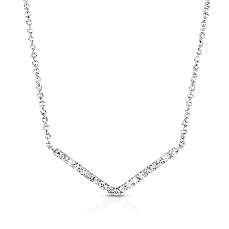 Best necklaces and pendants with crystal accents for a sparkling and elegant style-Sabel Collection 14K White Gold Diamond "V" Necklace