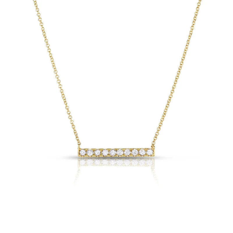 Best necklaces and pendants with statement designs for a fashionable accessory-Sabel Collection 14K Yellow Gold Diamond Bar Necklace