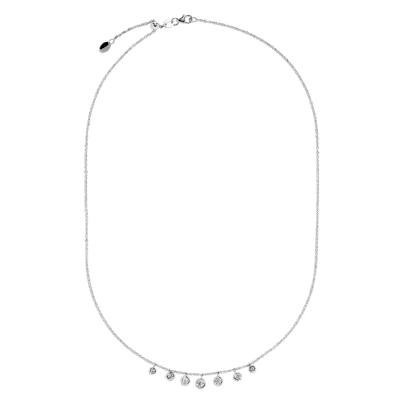 Best necklaces and pendants with zodiac signs for a celestial, astrology-inspired vibe-Sabel Collection 18K White Gold Graduated Diamond Dangle Station Necklace