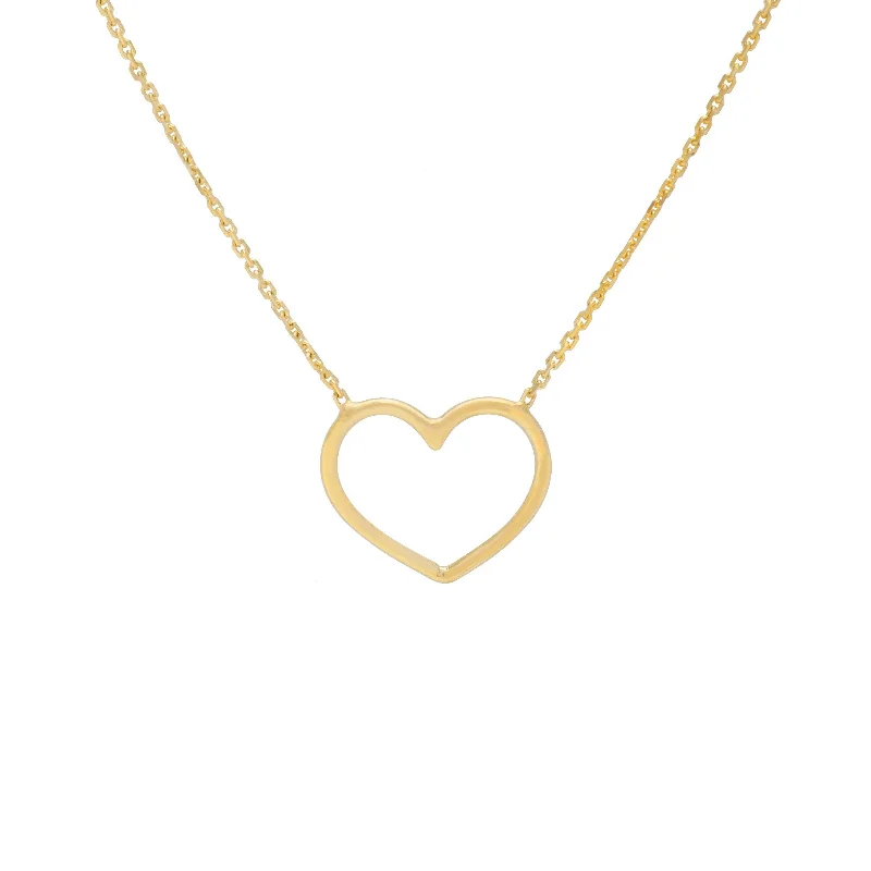 Necklaces and pendants with angel wing motifs for a spiritual, meaningful design-Sabel Everyday Collection 14K Yellow Gold Heart Necklace