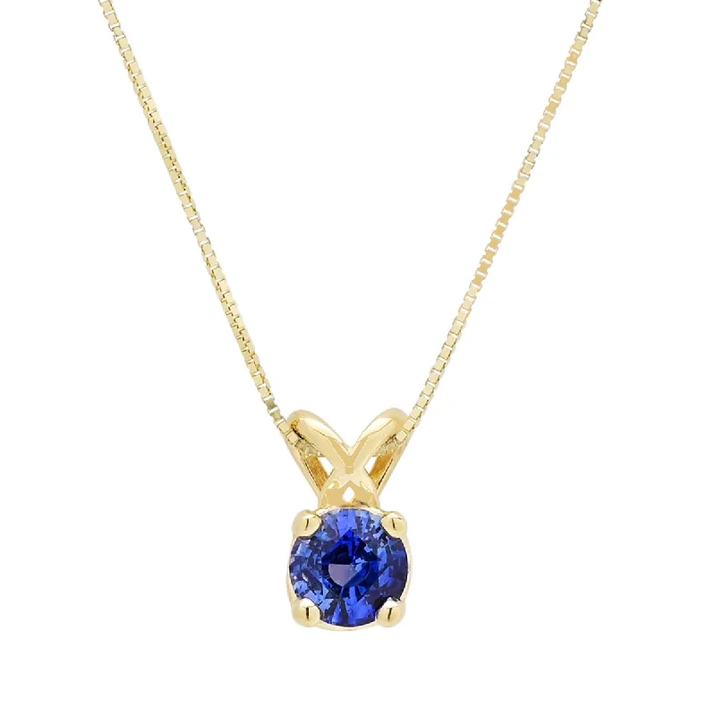 Stunning necklaces and pendants with aquamarine stones for a serene effect-Sapphire Necklace in 14kt Yellow Gold