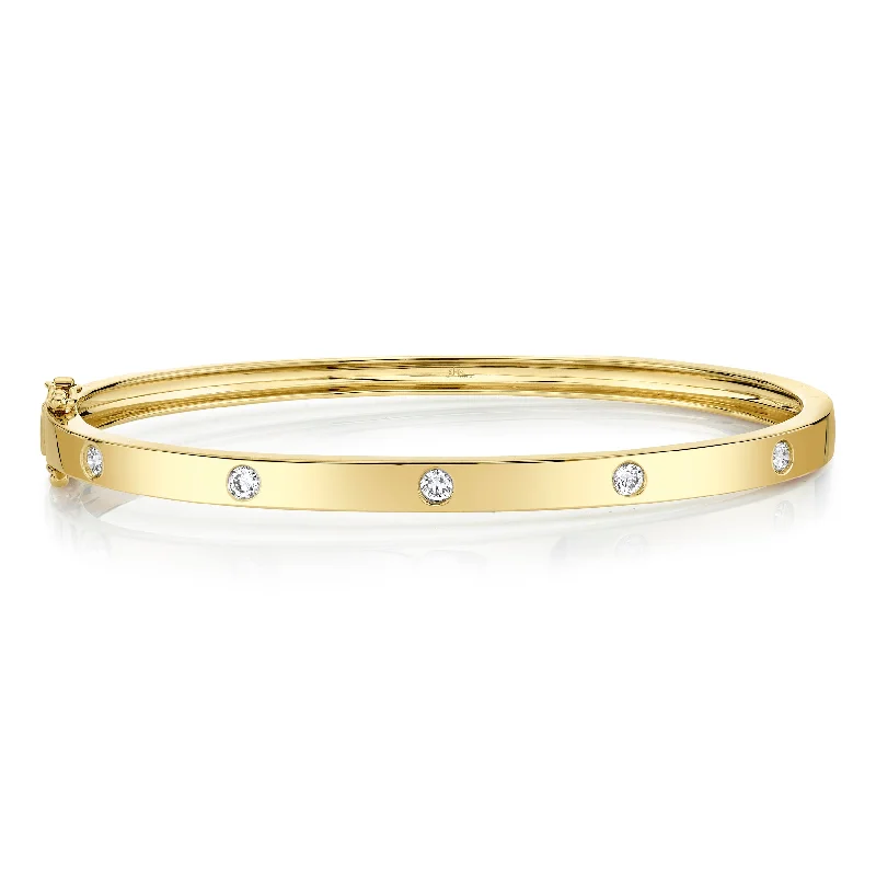 Bangle bracelets with enamel inlay designs for a colorful and eye-catching appearance-Shy Creation .38ctw Diamond Bangle