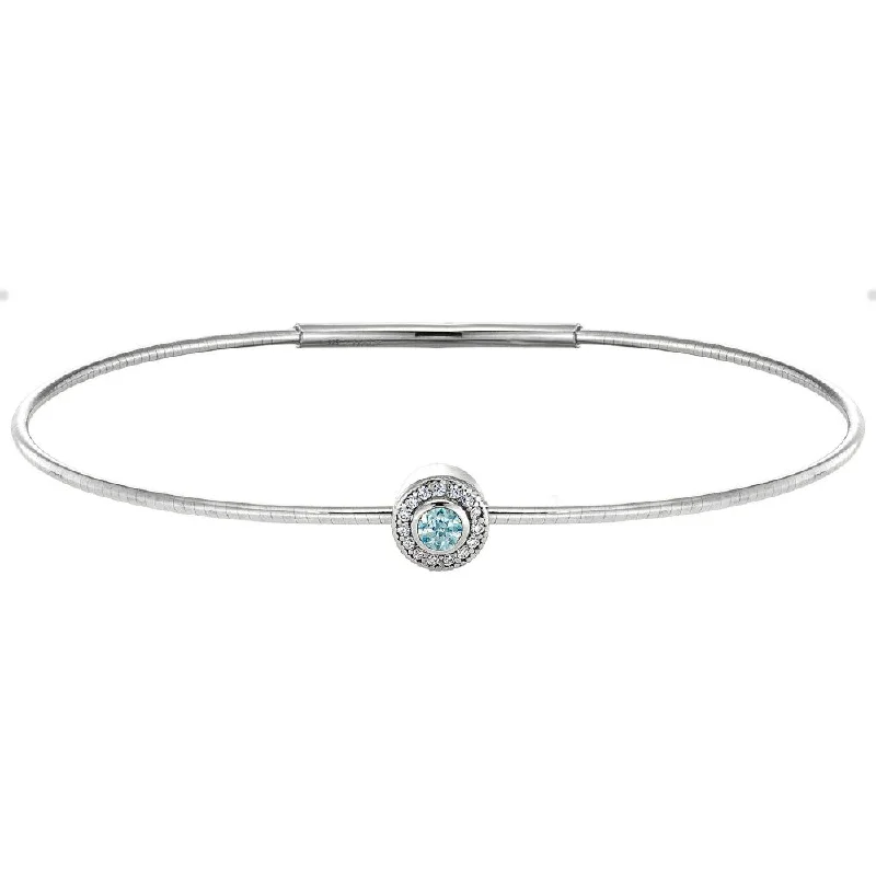 Best bangle bracelets with natural wood for a unique and earthy aesthetic-Birth Gems Aquamarine Bangle