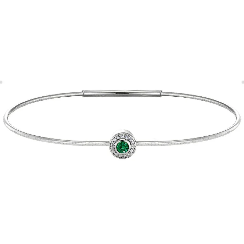 Best bangle bracelets with gold-plated finishes for an affordable luxury option-Birth Gems Emerald Bangle