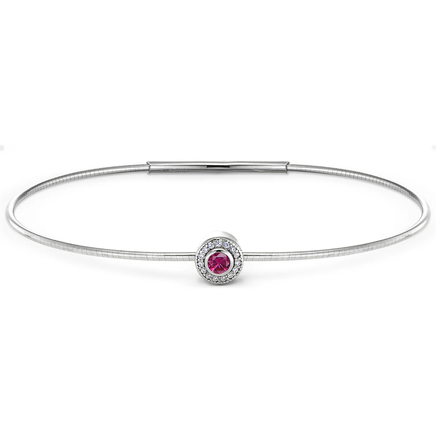 Sleek bangle bracelets with modern metallic finishes for a polished, chic design-Birth Gems Garnet Bangle