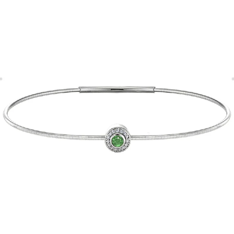 Best bangle bracelets with enamel floral patterns for a delicate and feminine touch-Birth Gems Peridot Bangle