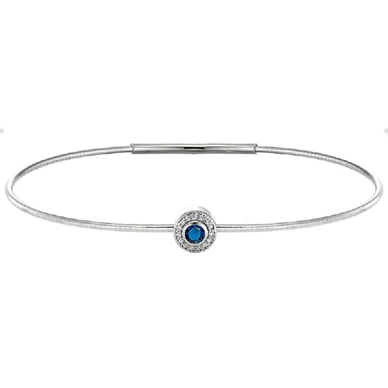 Best bangle bracelets with rustic copper for a unique, earthy style-Birth Gems Sapphire Bangle