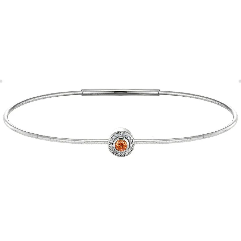 Lightweight bangle bracelets with subtle shimmer for an understated yet elegant look-Birth Gems Topaz Bangle