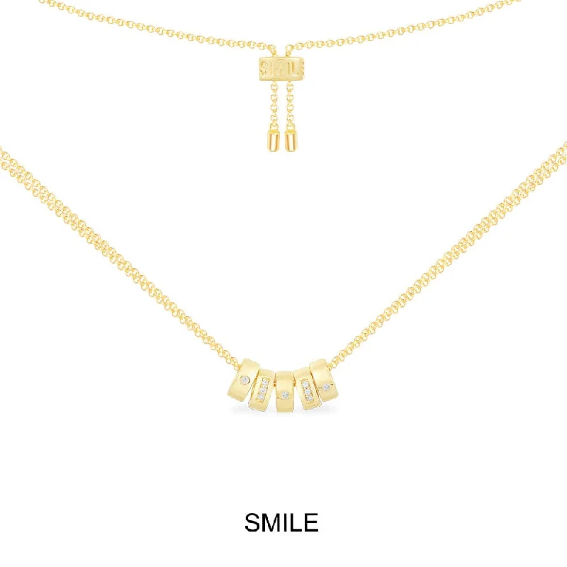 Best necklaces and pendants with black diamonds for an edgy, bold statement-SMILE Morse Code Adjustable Necklace