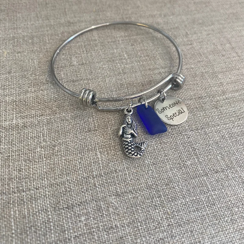 Adjustable bangle bracelets with toggle clasps for easy, secure wearing-Someone Special Beach Bangle