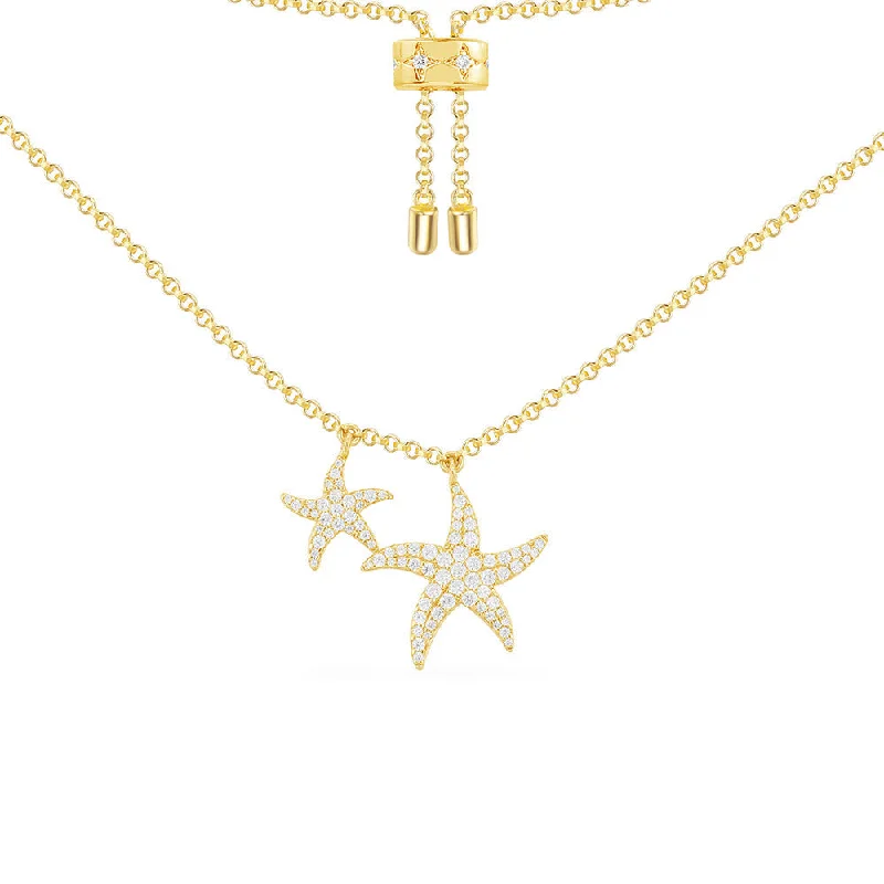 Best necklaces and pendants with matching earrings for a coordinated, elegant look-Starfish Adjustable Necklace