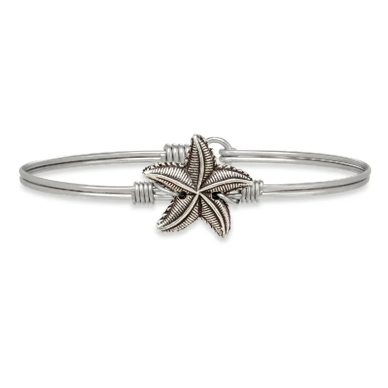 Stackable bangle bracelets with customizable charms for a personalized collection-Starfish Bangle