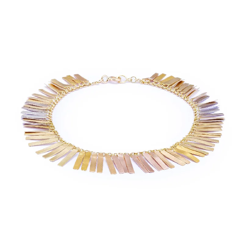 Art deco bangle bracelets with bold lines and shapes for a vintage-inspired flair-Sunset Fringe Bracelet