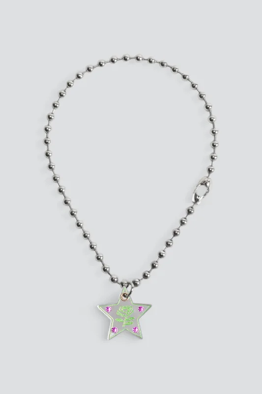 Fashionable necklaces and pendants with birthstones for a personalized gift idea-Silver/Green Super Star Necklace