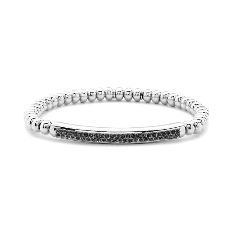 Best bangle bracelets with intricate filigree patterns for an elegant and detailed finish-0.60ctw, 18K White Gold Tresore Stretch Bracelet