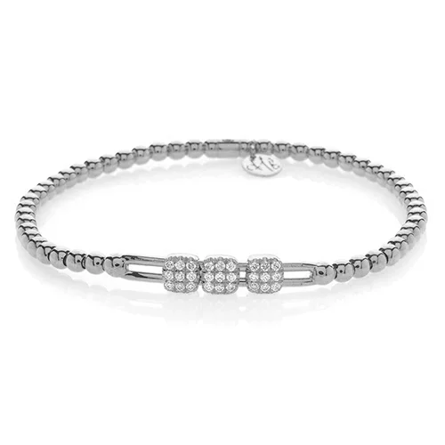 Best bangle bracelets with customizable charms for a personalized, unique piece-0.24ctw, 18K White Gold Tresore Stretch Bracelet