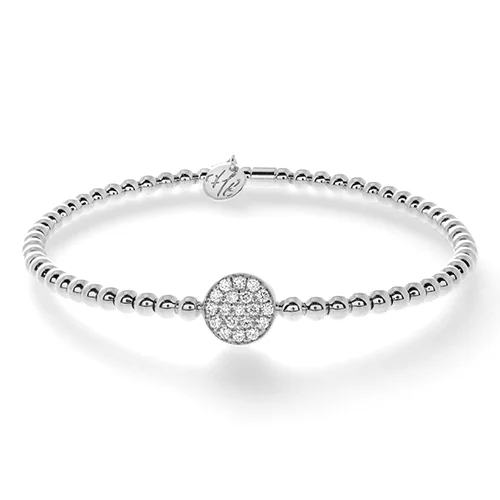 Classic bangle bracelets with pearl embellishments for a feminine and classic touch-0.20ctw, 18K White Gold Tresore Stretch Bracelet