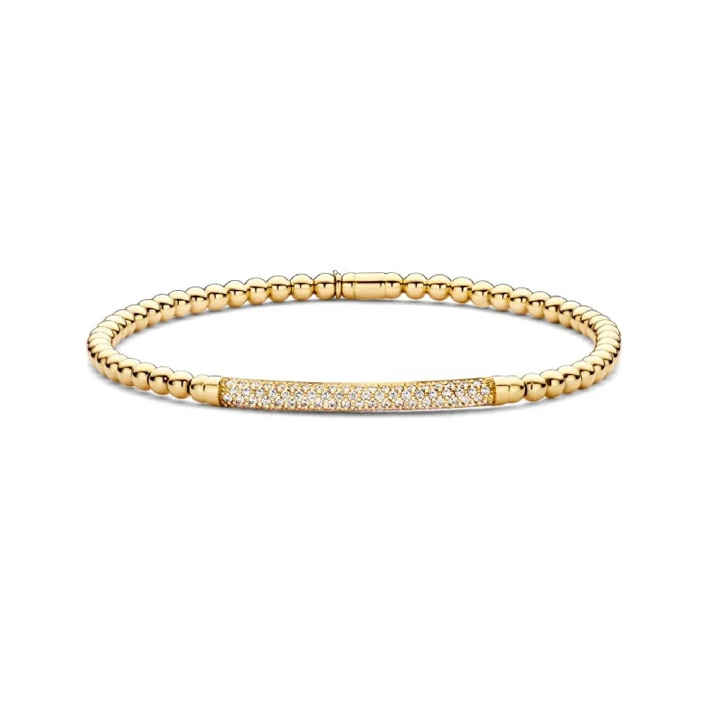 Best bangle bracelets with bright enamel colors for a fun and youthful style-0.32ctw, 18K Yellow Gold Tresore Stretch Bracelet