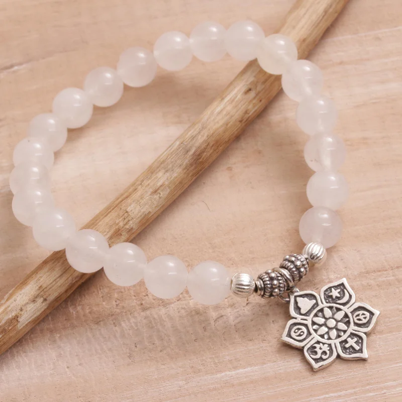 Best bangle bracelets with infinity symbols for a timeless and meaningful design-Unity Flower Moonstone Bracelet