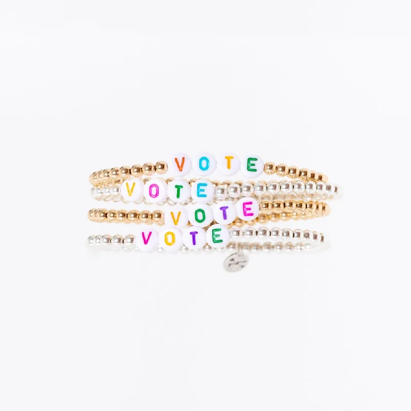 Best bangle bracelets with thin, delicate chains for an understated, sophisticated look-Vote Bracelet in Rainbow