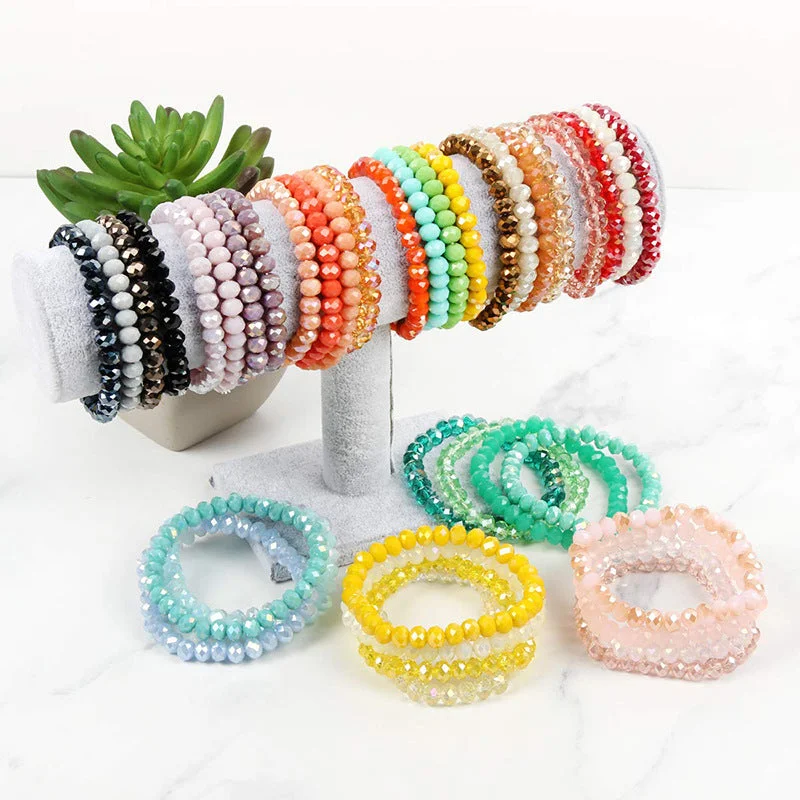 Best bangle bracelets with crystal accents for added sparkle and glamour-Wholesale DIY Crystal Colorful Elastic Bracelet