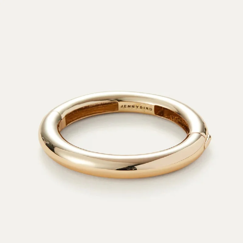 Oversized bangle bracelets with unique textures for a statement-making accessory-Gia Mega Bangle (Gold)